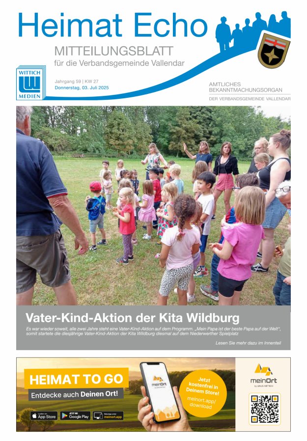 Heimat-Echo - Heimat- und Bürgerzeitung Verbandsgemeinde Vallendar Titelblatt 27/2025