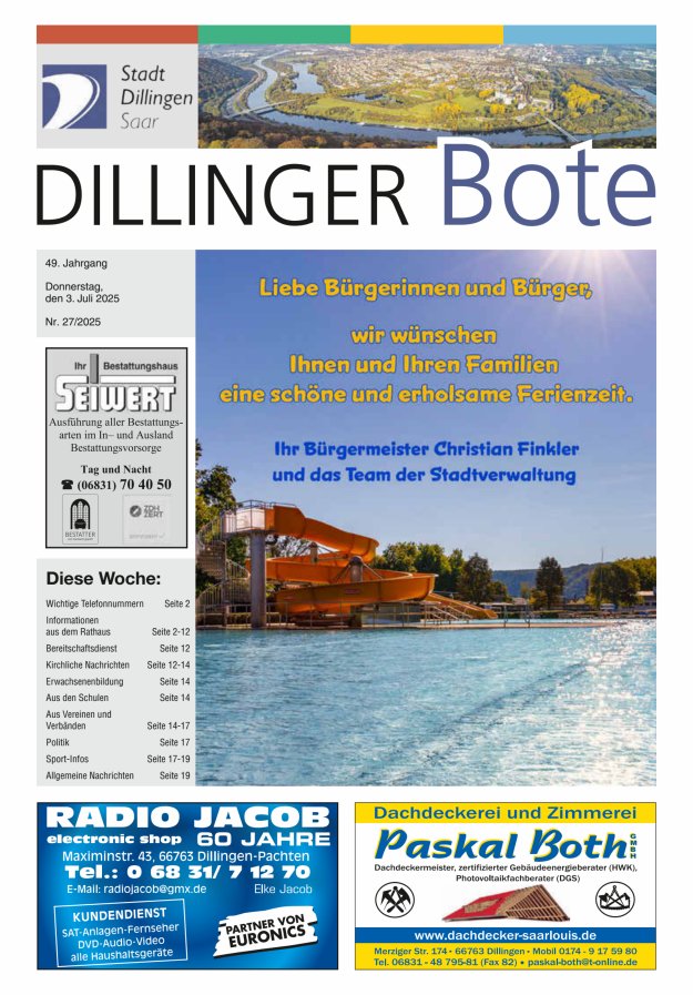 Dillinger Bote Titelblatt 27/2025