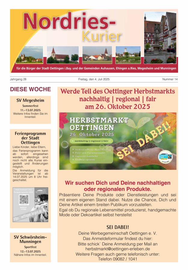 NordRies-Kurier Titelblatt 14/2025