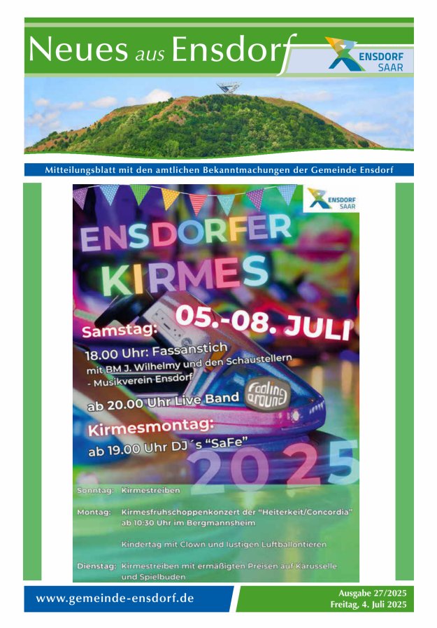 Neues aus Ensdorf Titelblatt 27/2025