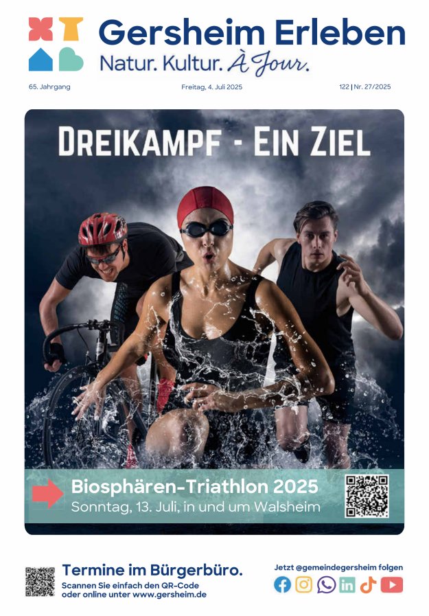 Bekanntmachungsblatt der Gemeinde Gersheim Titelblatt 27/2025