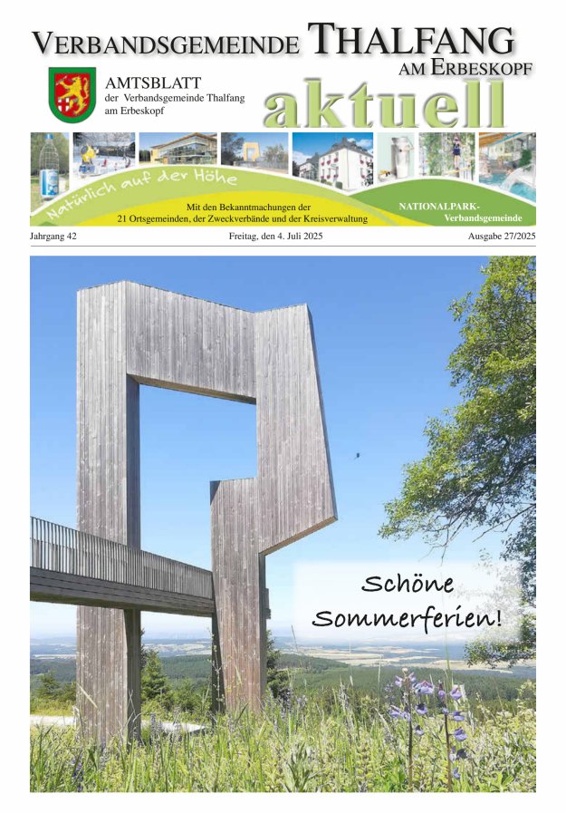 Thalfang aktuell - Amtsblatt VG Thalfang Titelblatt 27/2025