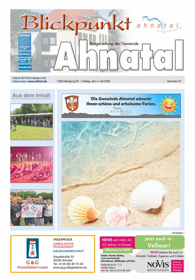 Blickpunkt Ahnatal Titelblatt 27/2025