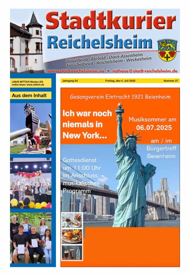 Stadtkurier Reichelsheim Titelblatt 27/2025