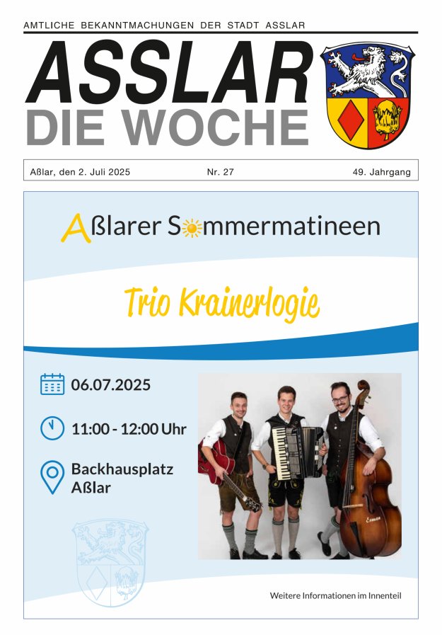 Asslar - Die Woche Titelblatt 27/2025