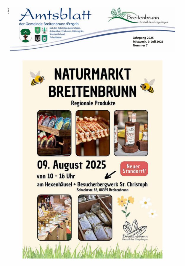 Amtsblatt der Gemeinde Breitenbrunn Titelblatt 07/2025