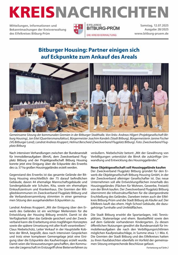 Kreis Bitburg-Prüm Titelblatt 28/2025