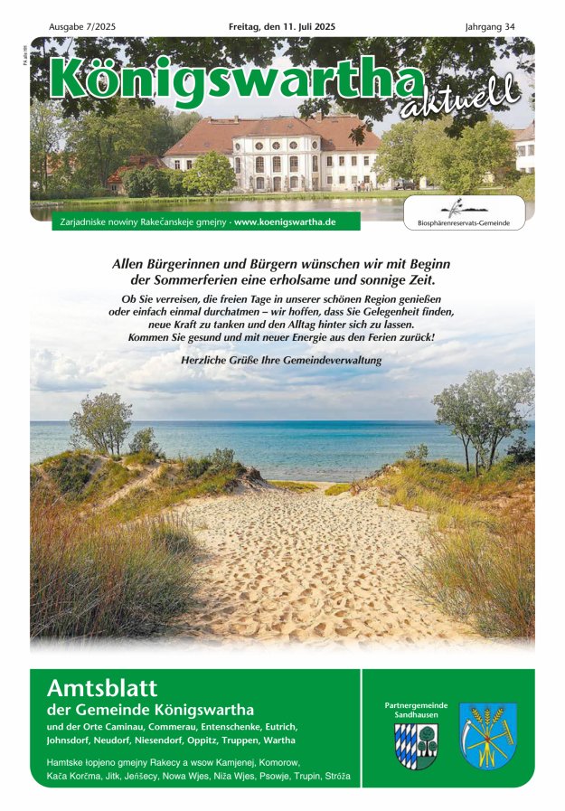 Königswartha aktuell - Amtsblatt der Gemeinde Königswartha Titelblatt 07/2025