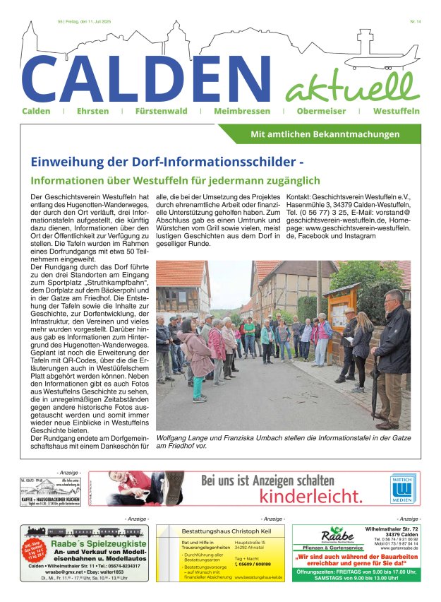 Calden aktuell Titelblatt 14/2025