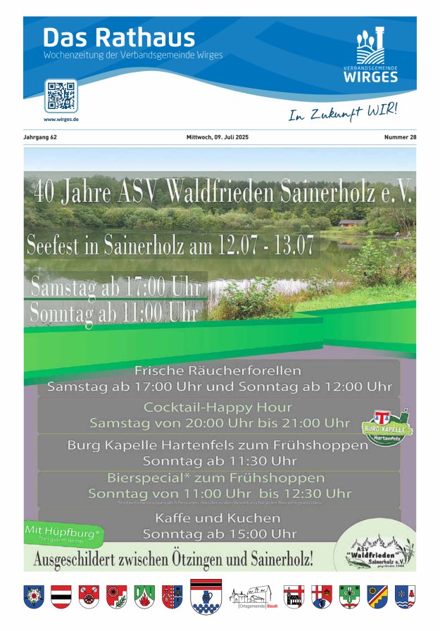 Das Rathaus - Informationen für die Bürger in der VG Wirges Titelblatt 28/2025