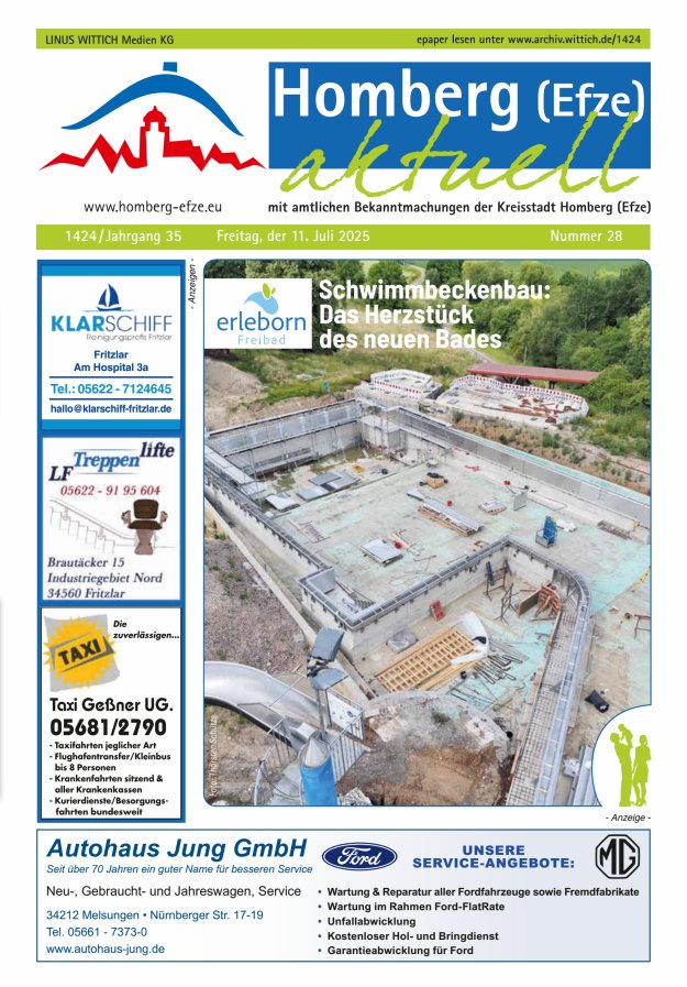 Homberg Efze aktuell Titelblatt 28/2025