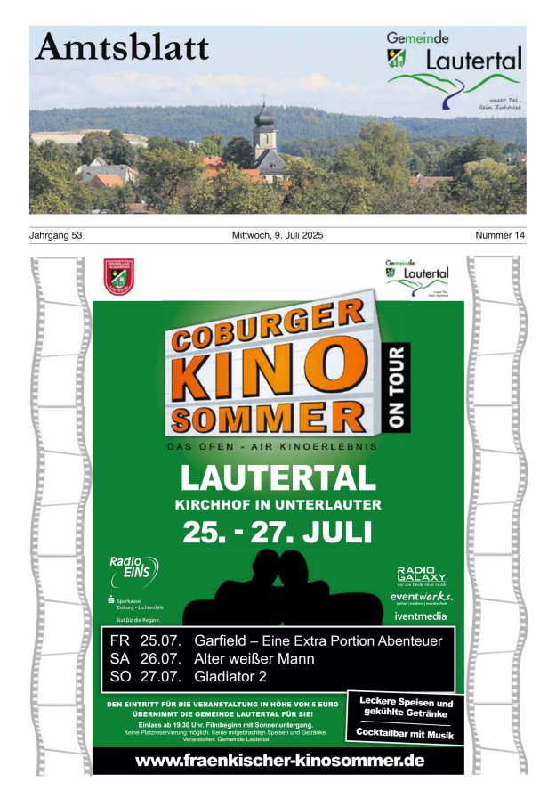 Amtsblatt der Gemeinde Lautertal Titelblatt 14/2025