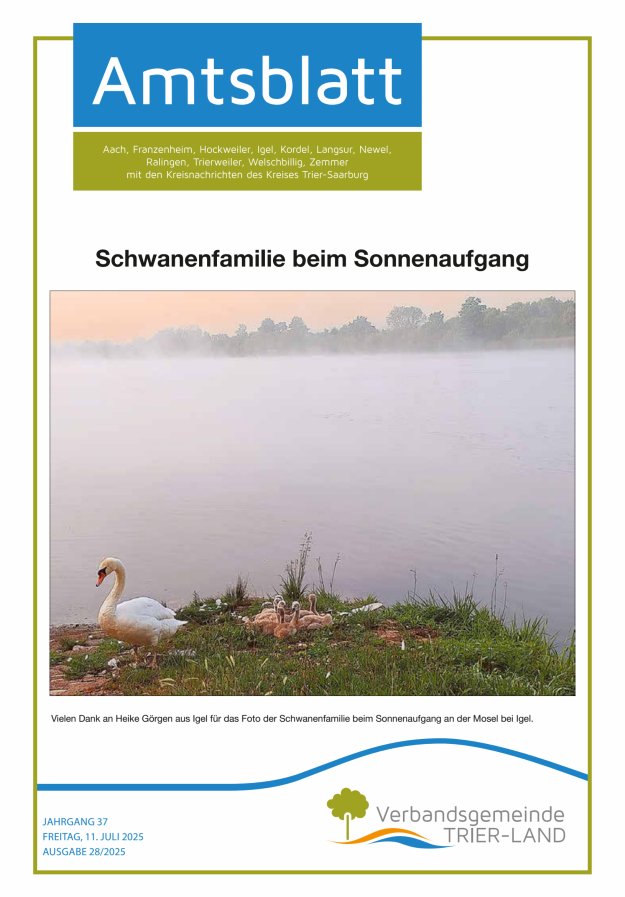 Amtsblatt VG Trier-Land Titelblatt 28/2025