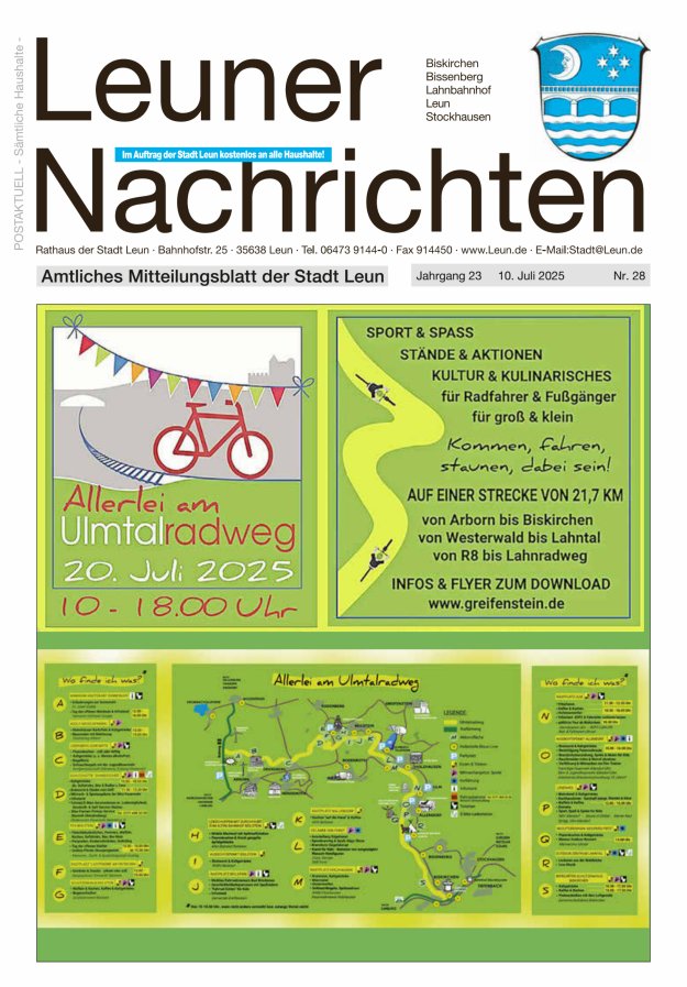 Leuner Nachrichten Titelblatt 28/2025