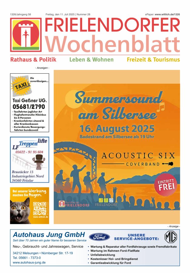 Frielendorfer Wochenblatt Titelblatt 28/2025