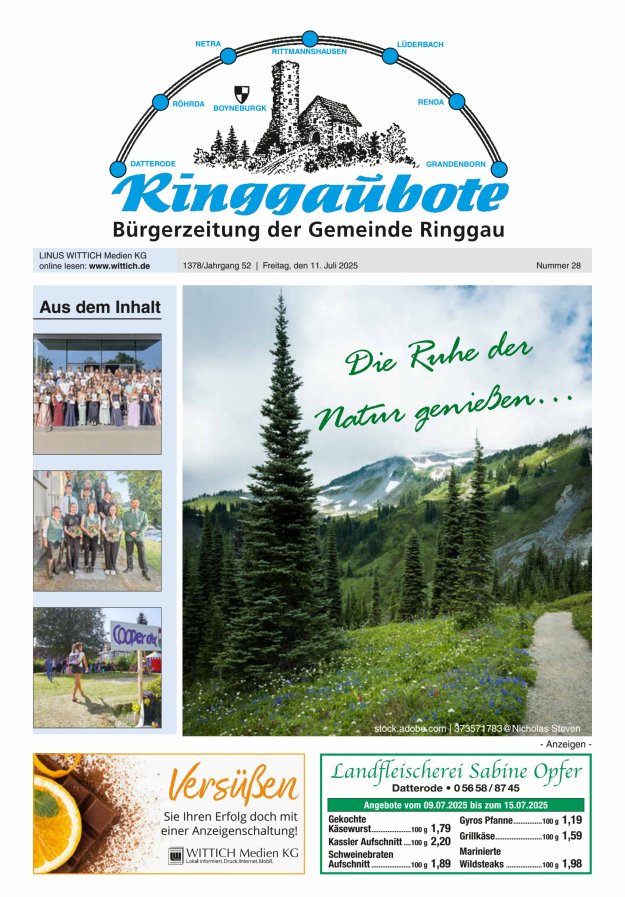 Ringgaubote Titelblatt 28/2025