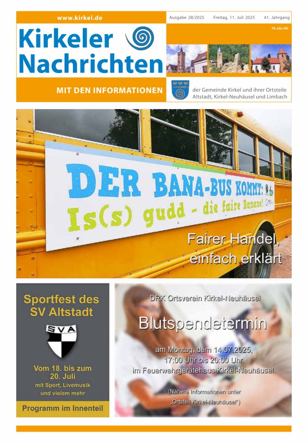Kirkeler Nachrichten Titelblatt 28/2025