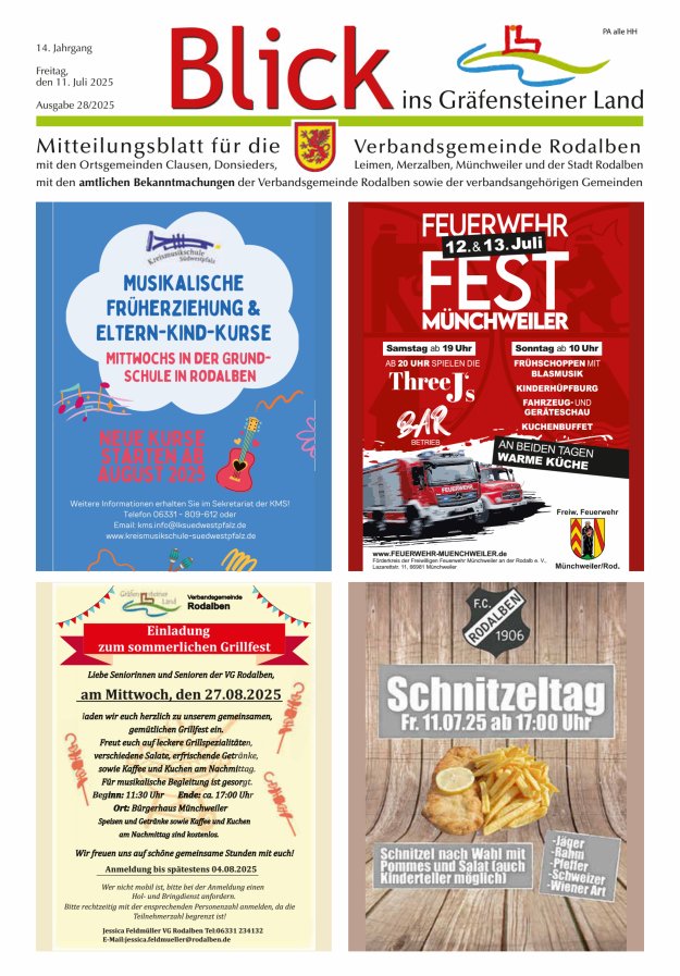 Blick ins Gräfensteiner Land VG Rodalben Titelblatt 28/2025