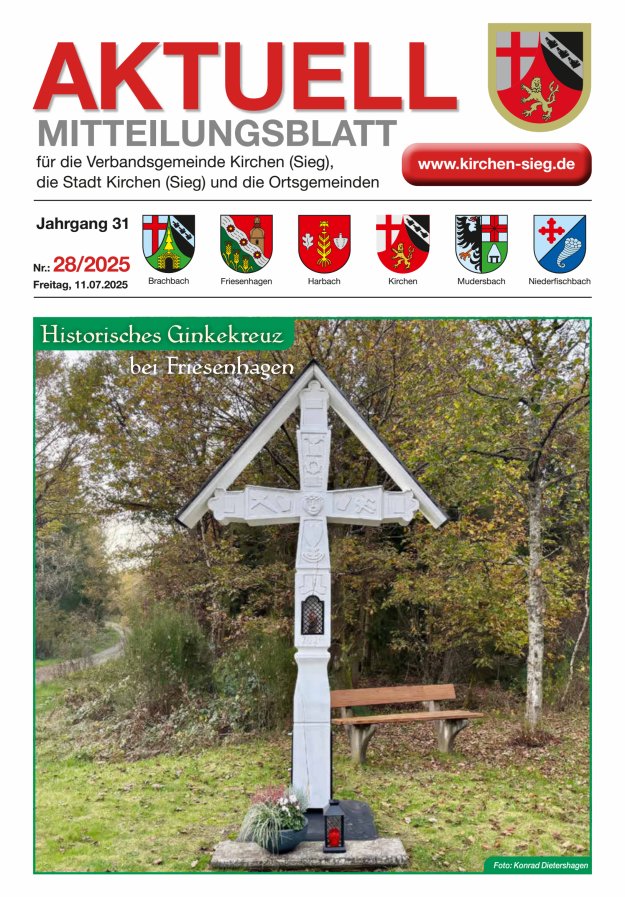 Aktuell - Mitteilungsblatt für die VG Kirchen (Sieg) Titelblatt 28/2025