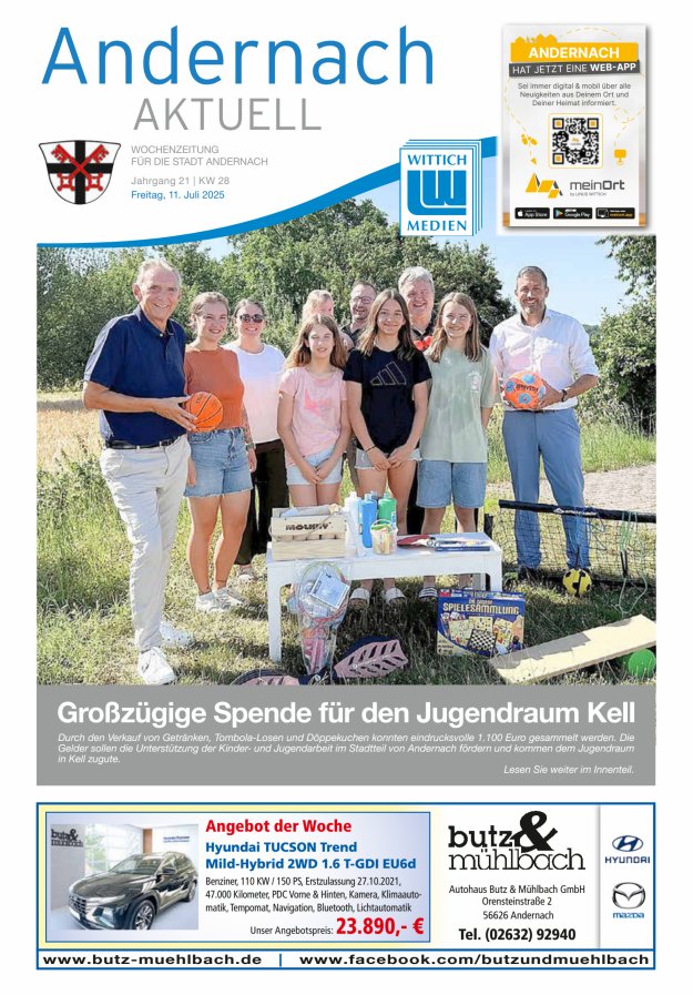 Andernach aktuell Titelblatt 28/2025