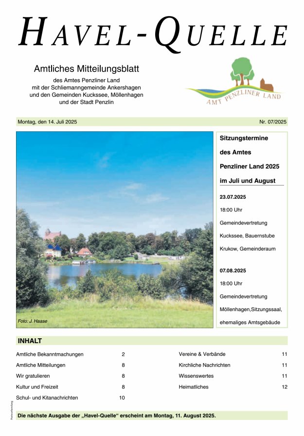 Havel-Quelle Titelblatt 07/2025