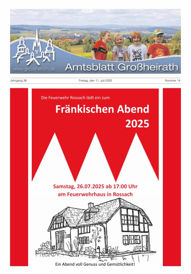 Amtsblatt Großheirath Titelblatt 14/2025