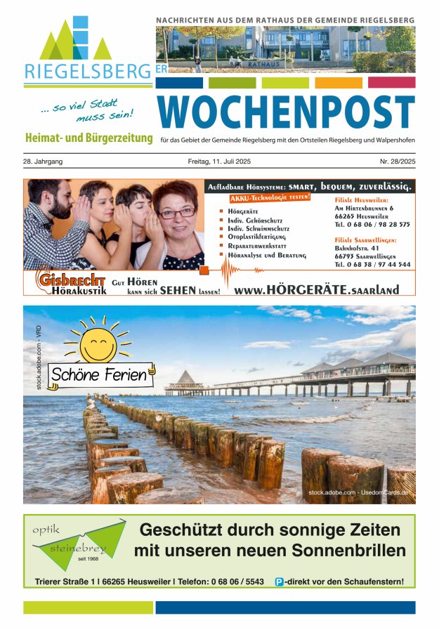Riegelsberger Wochenpost Titelblatt 28/2025