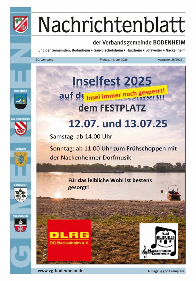 Nachrichtenblatt der VG Bodenheim              Titelblatt 28/2025