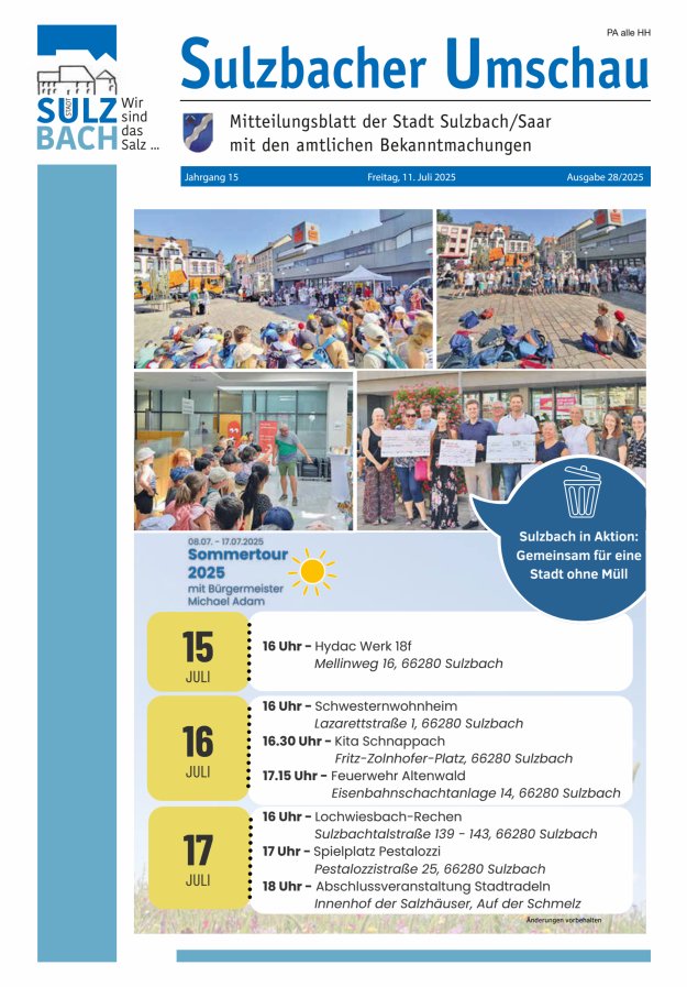 Sulzbacher Umschau Titelblatt 28/2025