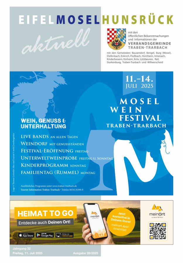 Eifel-Mosel-Hunsrück aktuell VG Traben-Trarbach Titelblatt 28/2025