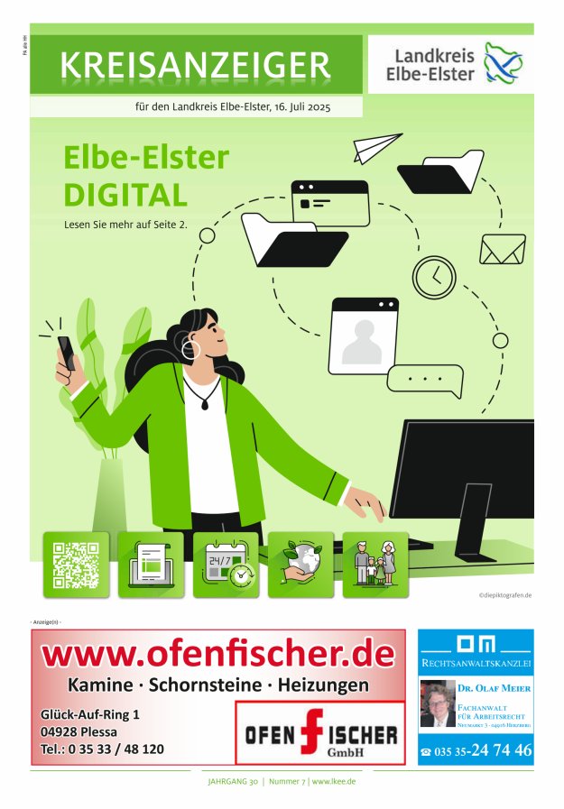 Kreisanzeiger für den Landkreis Elbe-Elster Titelblatt 07/2025