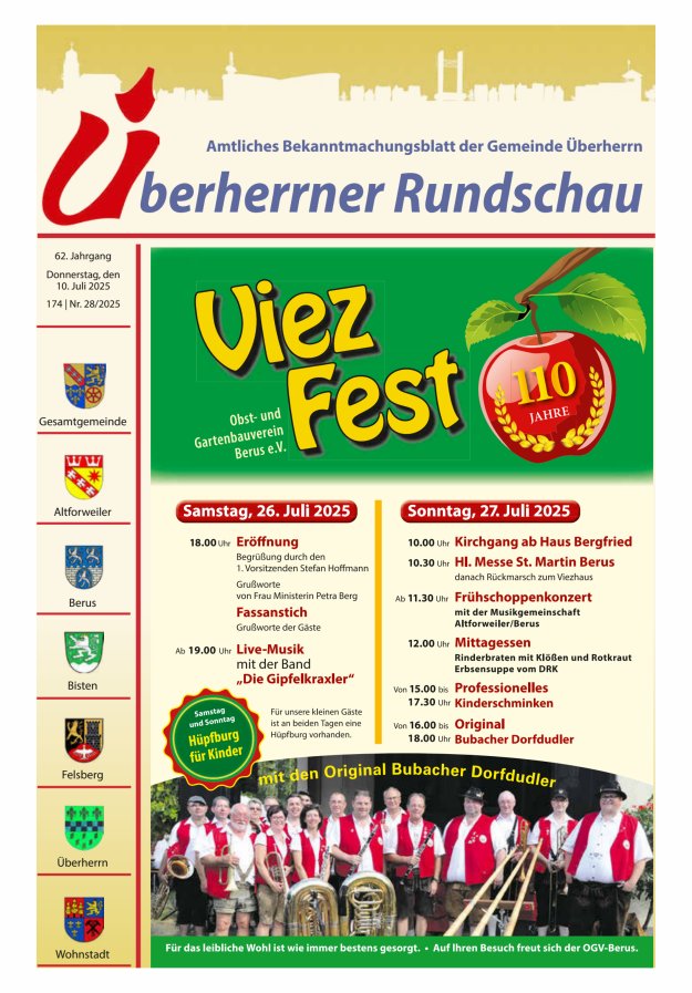 Überherrner Rundschau Titelblatt 28/2025