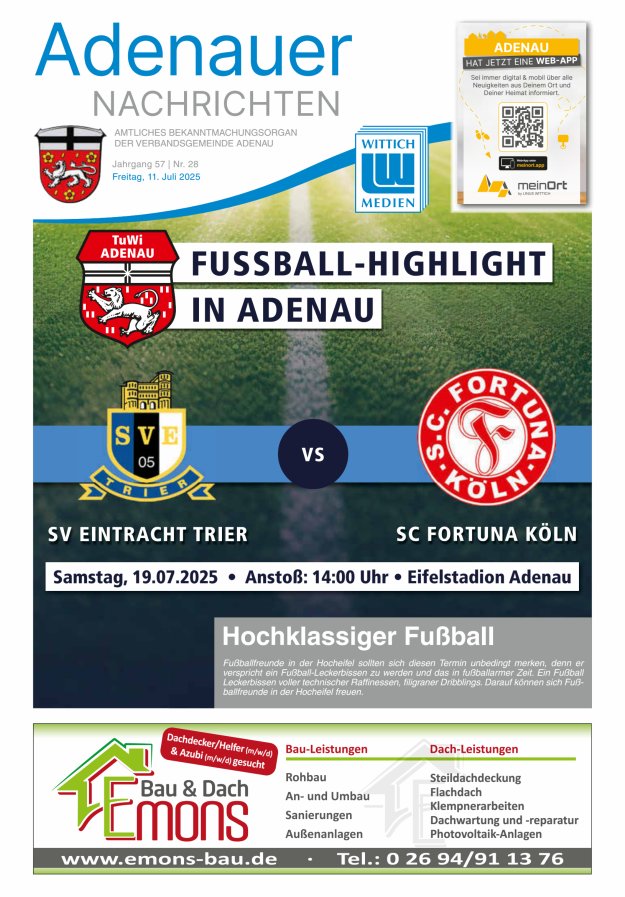 Adenauer Nachrichten Titelblatt 28/2025