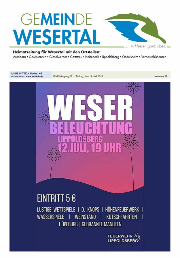 Wesertal Titelblatt 28/2025