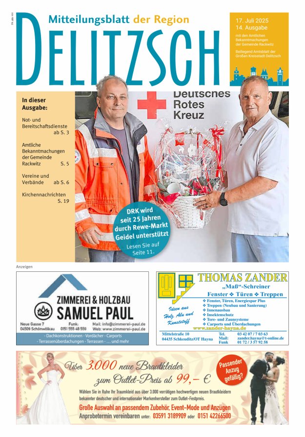 Mitteilungsblatt der Region Delitzsch Titelblatt 14/2025