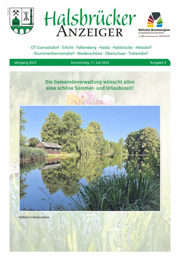 Halsbrücker Anzeiger Titelblatt 09/2025