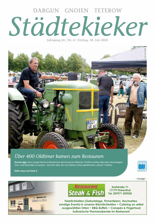 Städte Kieker Gnoien Dargun Teterow Titelblatt 06/2025