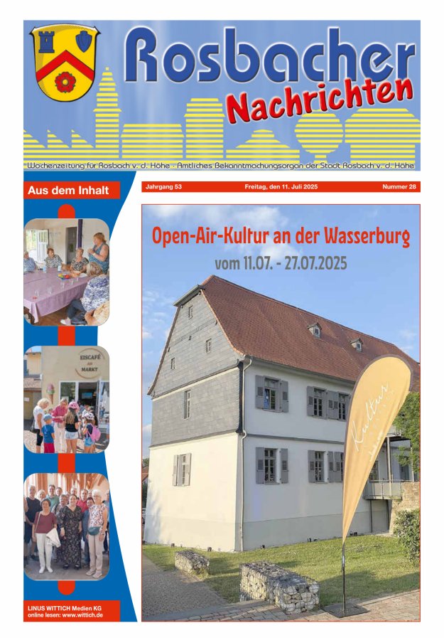 Rosbacher Nachrichten Titelblatt 28/2025