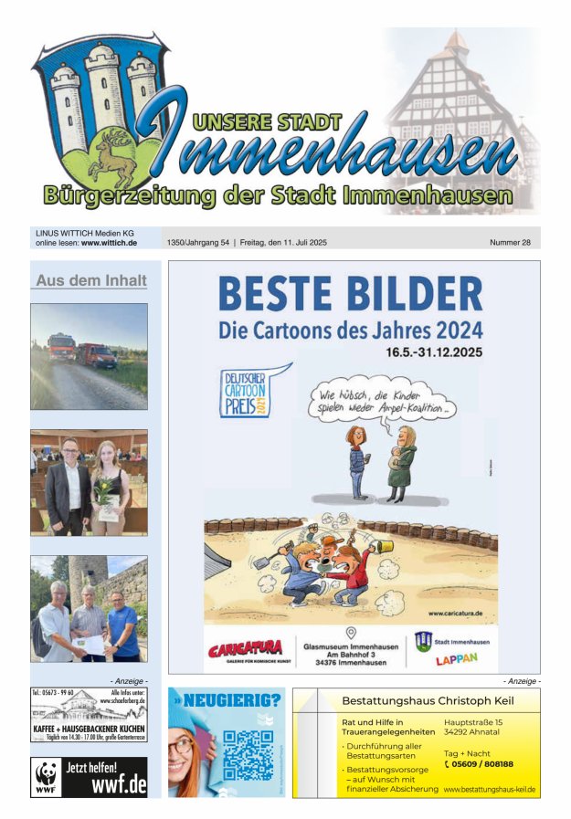 Unsere Stadt Immenhausen Titelblatt 28/2025