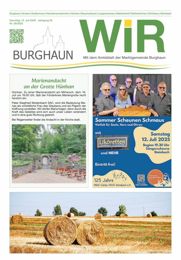 WIR - mit Amtsblatt der Marktgemeinde Burghaun Titelblatt 28/2025
