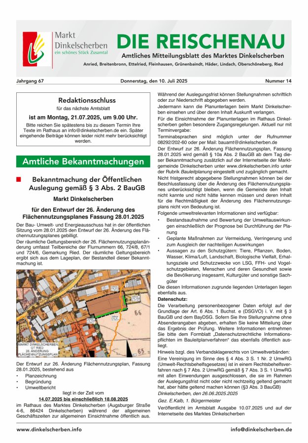 Die Reischenau Titelblatt 14/2025