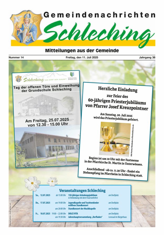 Gemeindenachrichten Schleching Titelblatt 14/2025