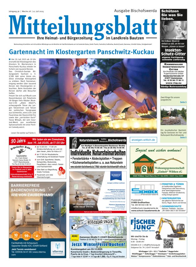 Mitteilungsblatt LK Bautzen Ausgabe Bischofswerda Titelblatt 27/2025