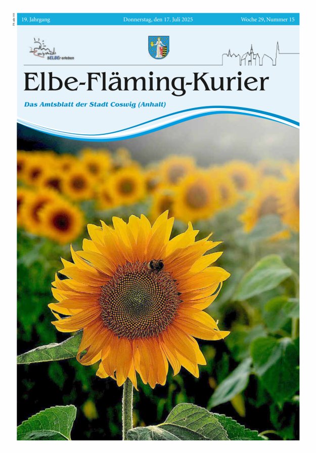Elbe-Fläming-Kurier Das Amtsblatt der Stadt Coswig (Anhalt) Titelblatt 15/2025