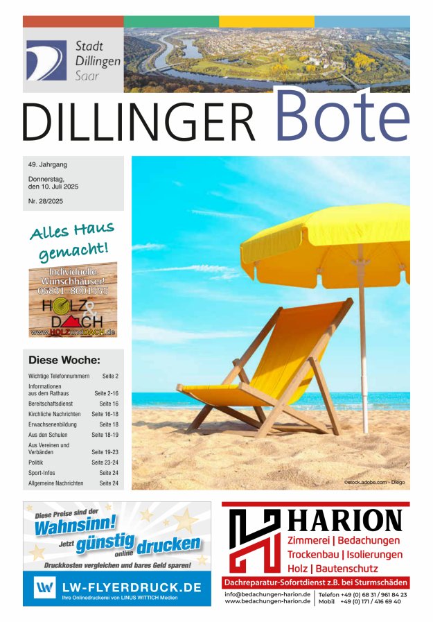 Dillinger Bote Titelblatt 28/2025