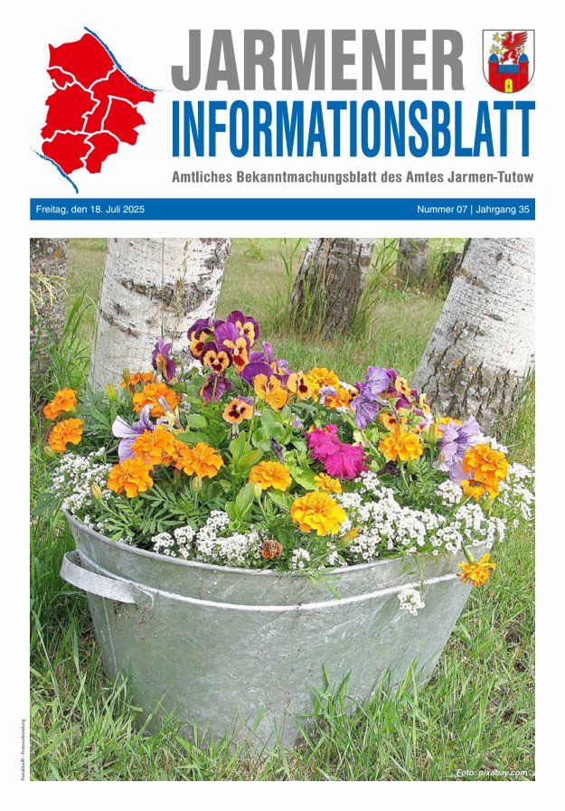 Jarmener Informationsblatt Titelblatt 07/2025