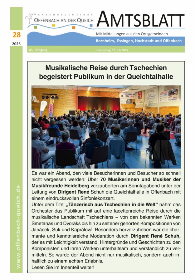 Amtsblatt VG Offenbach an der Queich Titelblatt 28/2025