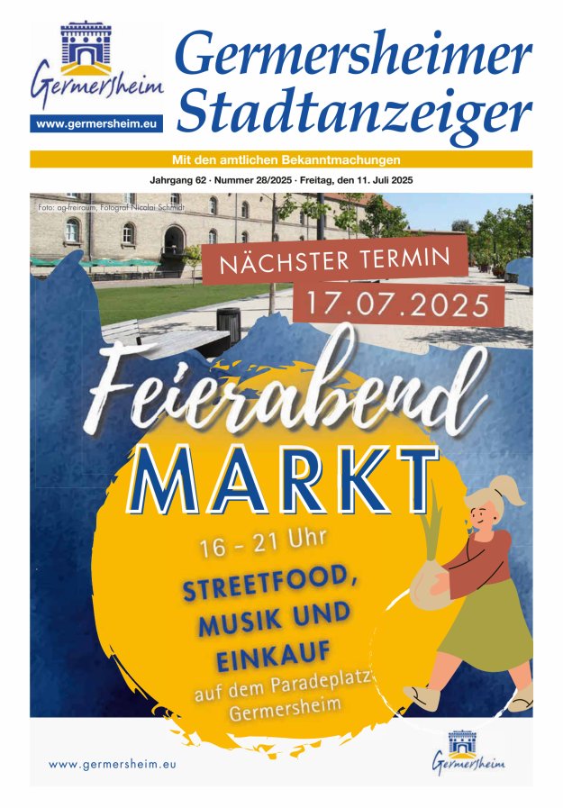 Germersheimer Stadtanzeiger Titelblatt 28/2025