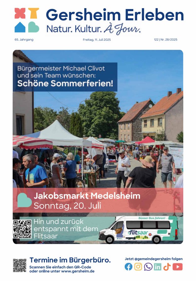 Bekanntmachungsblatt der Gemeinde Gersheim Titelblatt 28/2025