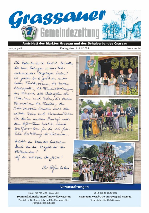 Grassauer Gemeindezeitung Titelblatt 14/2025